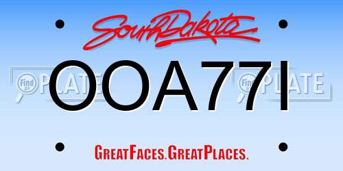 OOA77I South Dakota License Plate