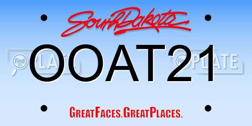 OOAT21 South Dakota License Plate
