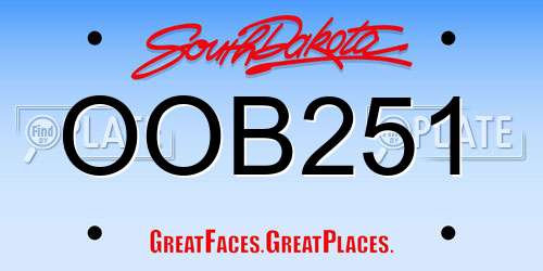 OOB251 South Dakota License Plate