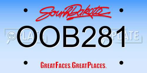 OOB281 South Dakota License Plate