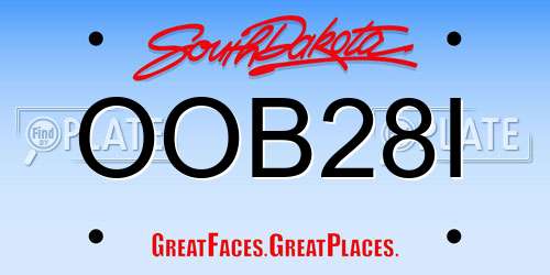 OOB28I South Dakota License Plate