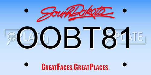 OOBT81 South Dakota License Plate