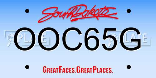 OOC65G South Dakota License Plate