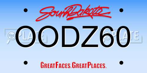 OODZ60 South Dakota License Plate