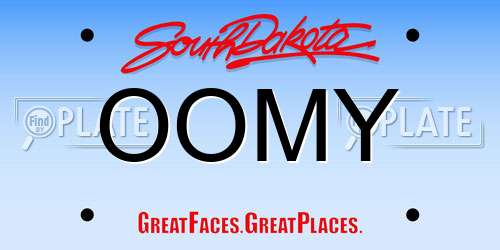 OOMY South Dakota License Plate