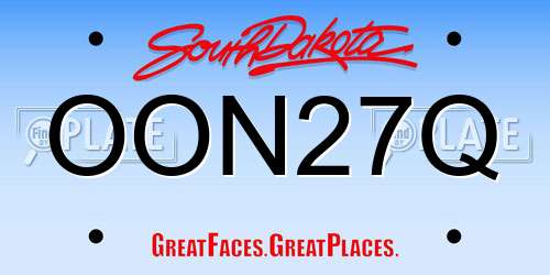 OON27Q South Dakota License Plate