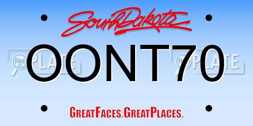 OONT70 South Dakota License Plate