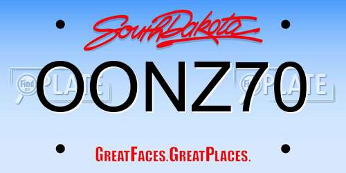 OONZ70 South Dakota License Plate