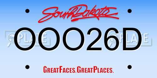 OOO26D South Dakota License Plate