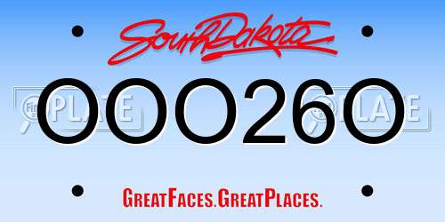 OOO26O South Dakota License Plate
