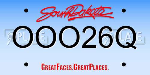 OOO26Q South Dakota License Plate