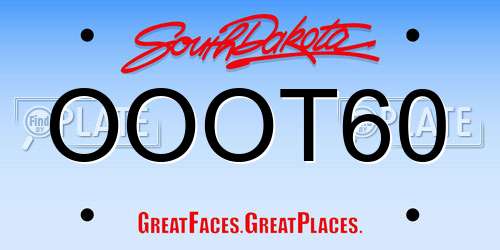 OOOT60 South Dakota License Plate