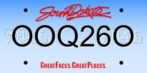 OOQ26O South Dakota License Plate