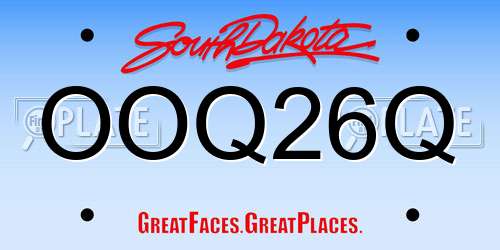 OOQ26Q South Dakota License Plate