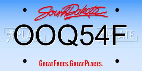 OOQ54F South Dakota License Plate