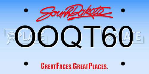 OOQT60 South Dakota License Plate