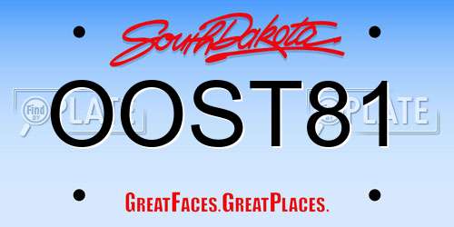 OOST81 South Dakota License Plate