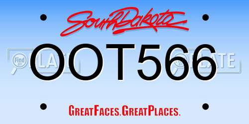 OOT566 South Dakota License Plate