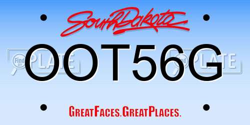 OOT56G South Dakota License Plate