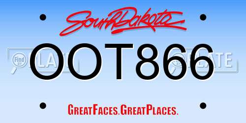 OOT866 South Dakota License Plate