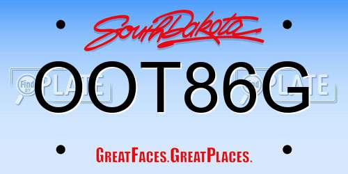 OOT86G South Dakota License Plate