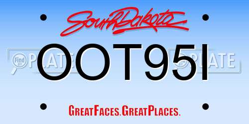 OOT95I South Dakota License Plate
