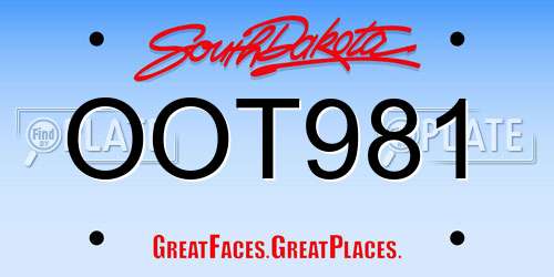 OOT981 South Dakota License Plate