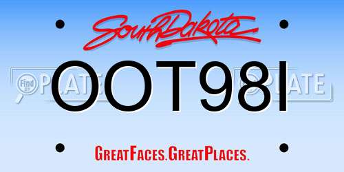 OOT98I South Dakota License Plate
