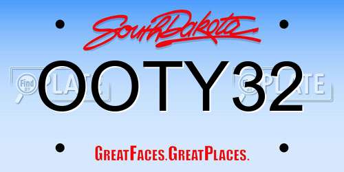 OOTY32 South Dakota License Plate