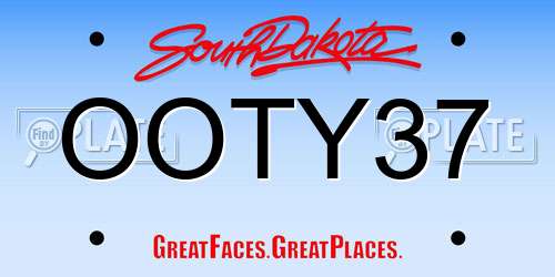 OOTY37 South Dakota License Plate