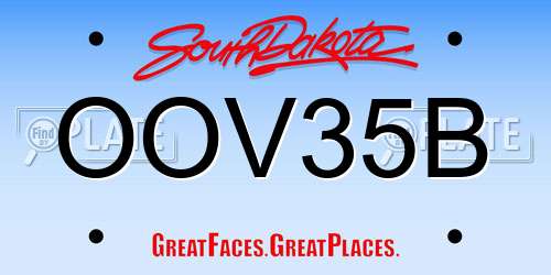 OOV35B South Dakota License Plate