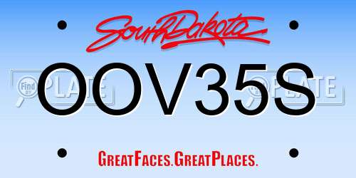OOV35S South Dakota License Plate