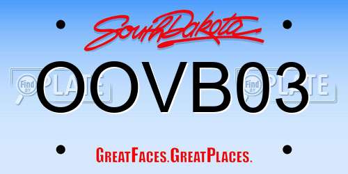 OOVB03 South Dakota License Plate