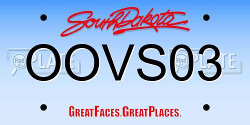OOVS03 South Dakota License Plate