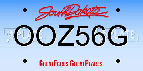 OOZ56G South Dakota License Plate