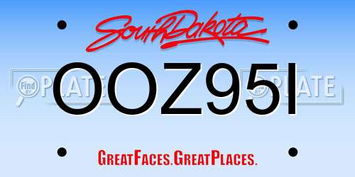 OOZ95I South Dakota License Plate