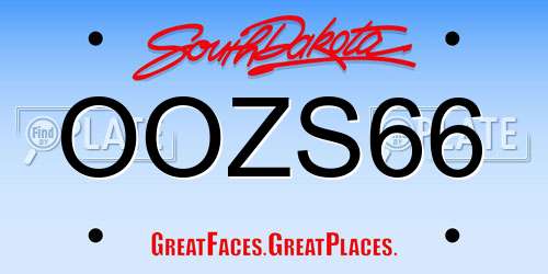 OOZS66 South Dakota License Plate
