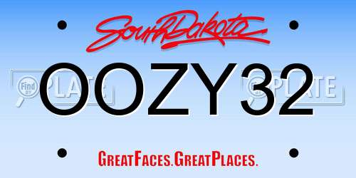 OOZY32 South Dakota License Plate