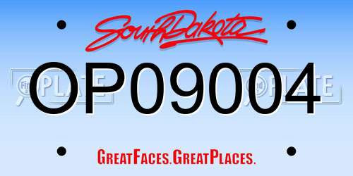 OP09004 South Dakota License Plate