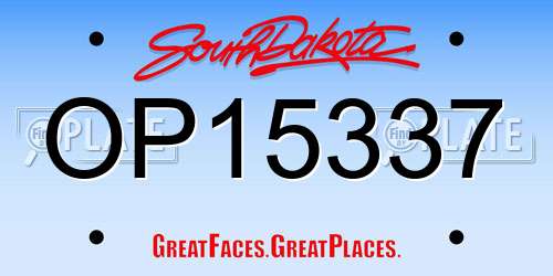 OP15337 South Dakota License Plate