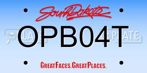 OPB04T South Dakota License Plate