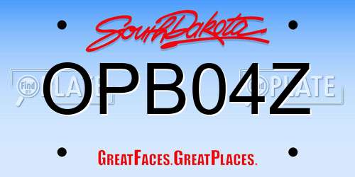 OPB04Z South Dakota License Plate