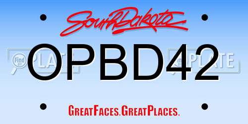 OPBD42 South Dakota License Plate