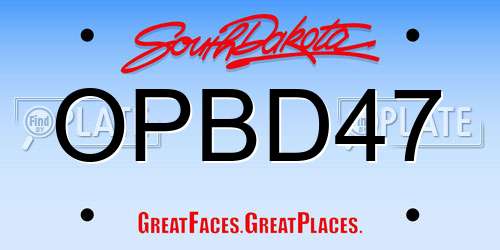OPBD47 South Dakota License Plate