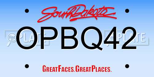 OPBQ42 South Dakota License Plate