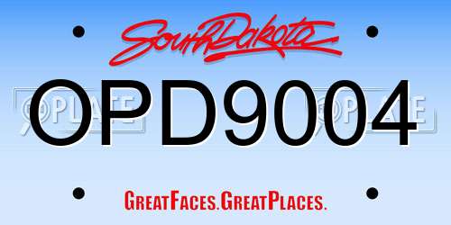 OPD9004 South Dakota License Plate