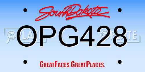 OPG428 South Dakota License Plate