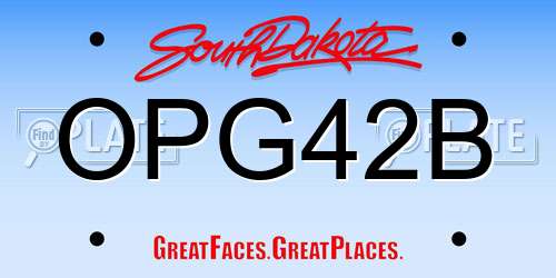 OPG42B South Dakota License Plate
