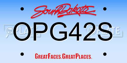 OPG42S South Dakota License Plate