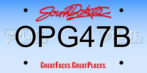 OPG47B South Dakota License Plate